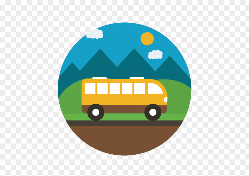 Cartoon Bus Car Vehicle Icon PNG