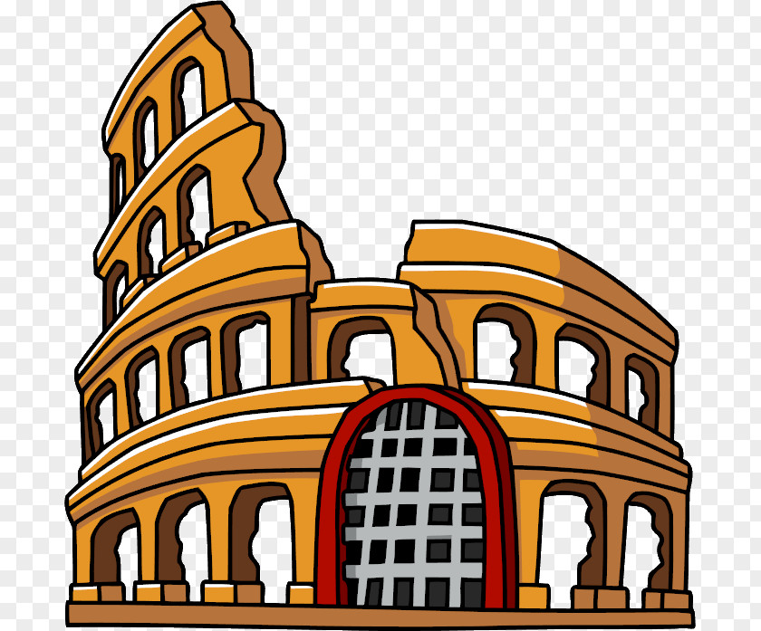 Hand-painted Roman Colosseum Forum Ancient Rome In PNG