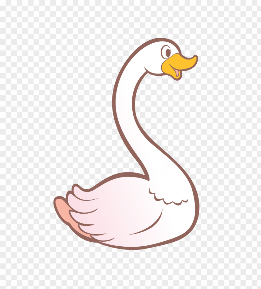 Lovely Big White Goose Vector Duck Domestic Cygnini Illustration PNG