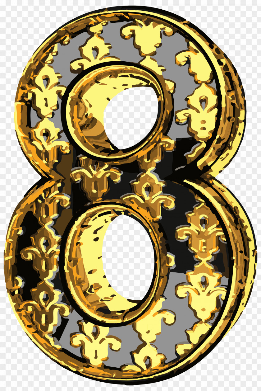 Elegant Vintage Number Eight Clip Art Image Paradise And Hell PNG