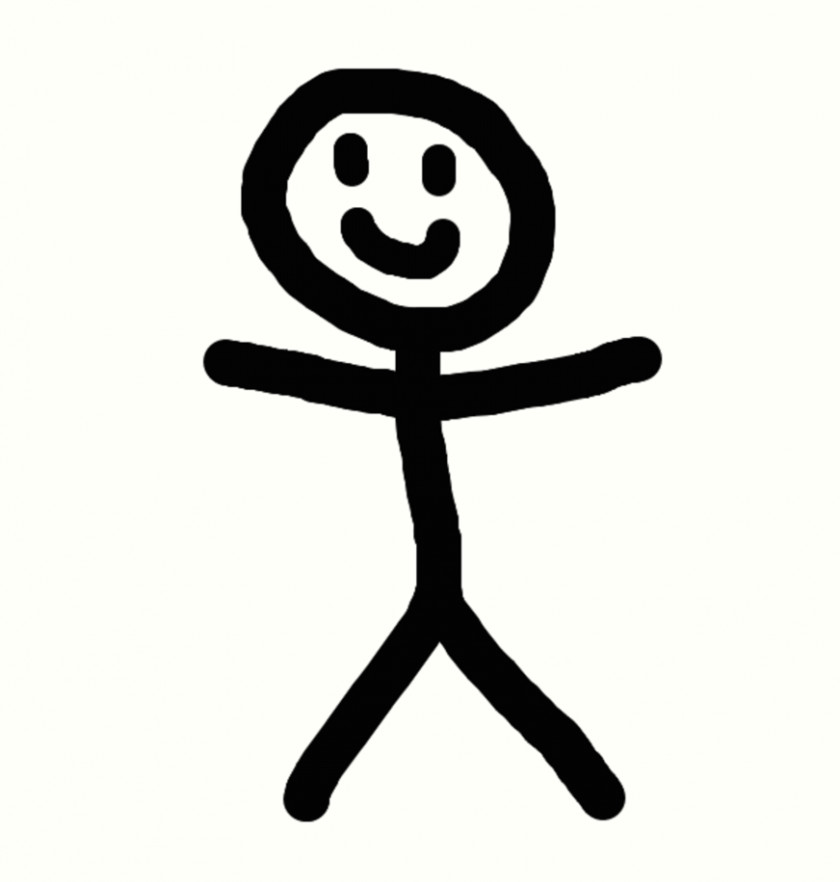 Happy Stick Man Figure Clip Art PNG