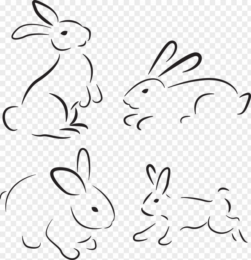 Rabbit Domestic Hare Drawing Clip Art PNG