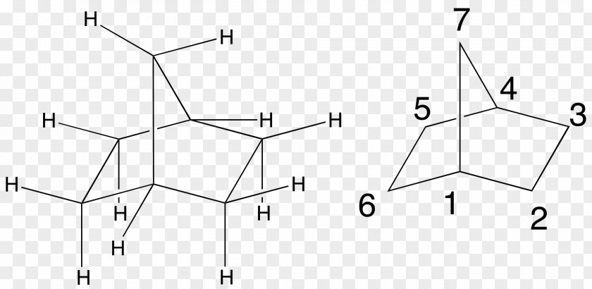 Structural Drawing Norbornane Bicyclic Molecule Hydrocarbon Organic Compound Chemical PNG