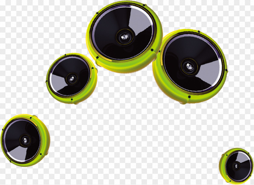 Loudspeaker Music Icon PNG Icon, Big Horn Music, five green-and-black subwoofers clipart PNG