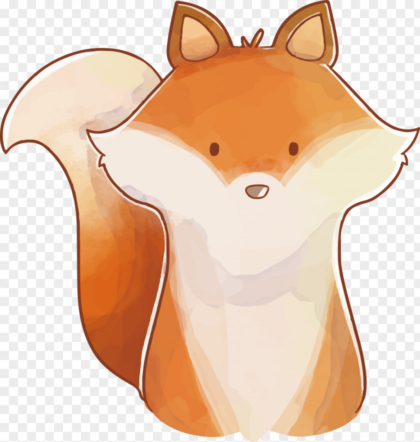Vector Painted Fox Red Whiskers Illustration PNG