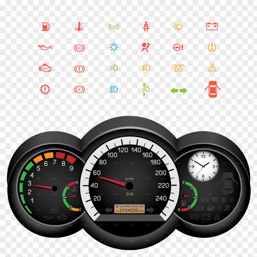 Speedometer Car Dashboard PNG