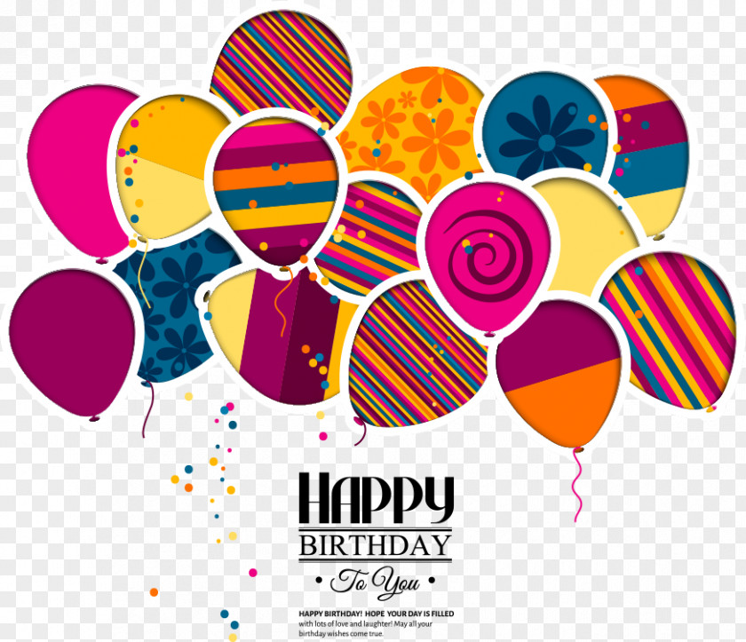 Vector Cartoon Balloons Birthday Background Wedding Invitation Cake Greeting Card PNG