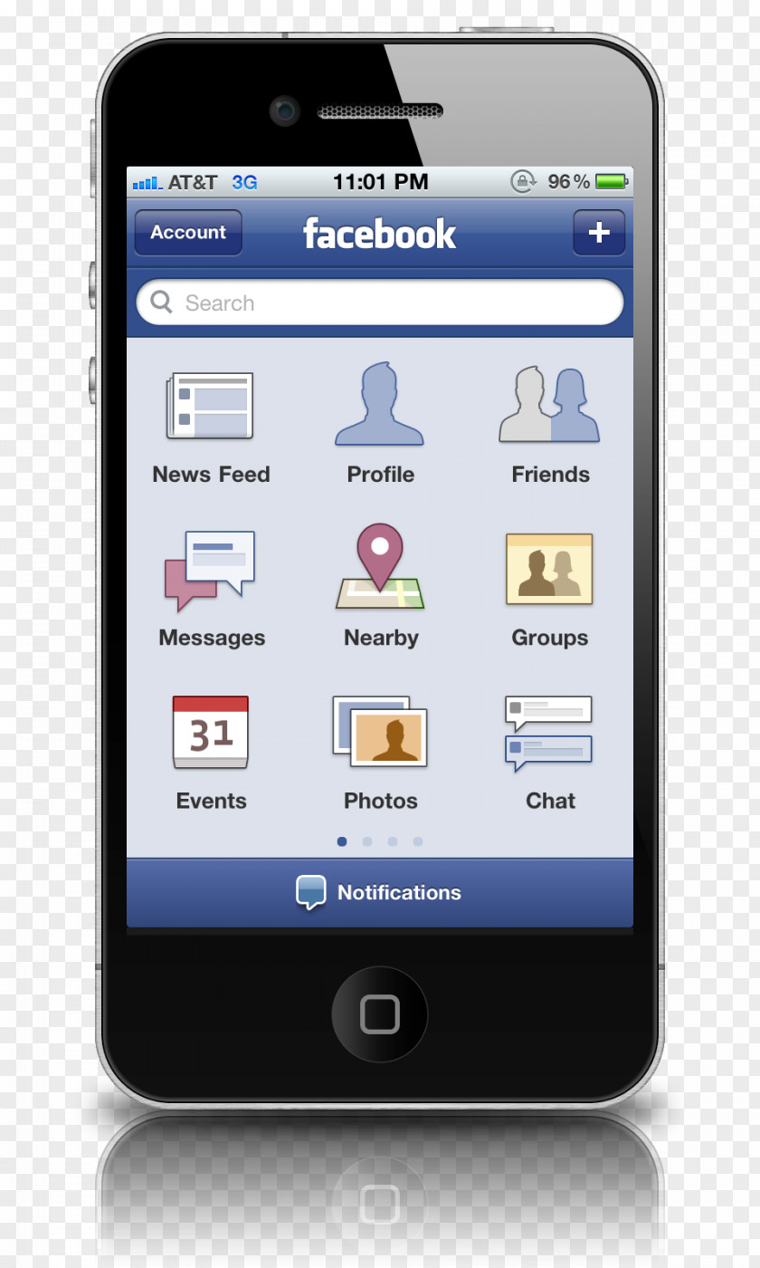 Facebook IPhone 4S Mobile App IOS PNG