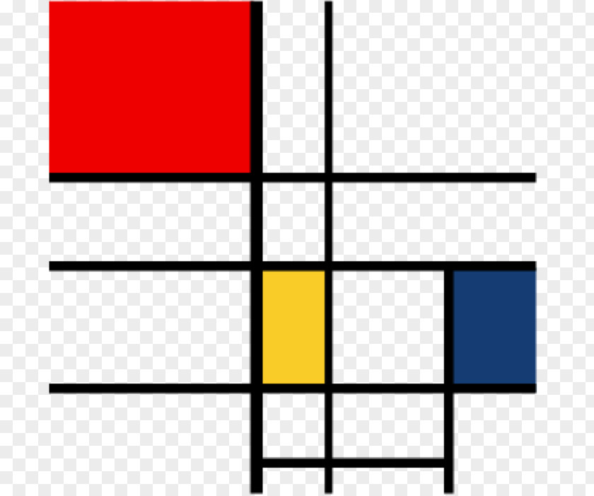 Painting Victory Boogie-Woogie Composition II In Red, Blue, And Yellow De Stijl Painter PNG