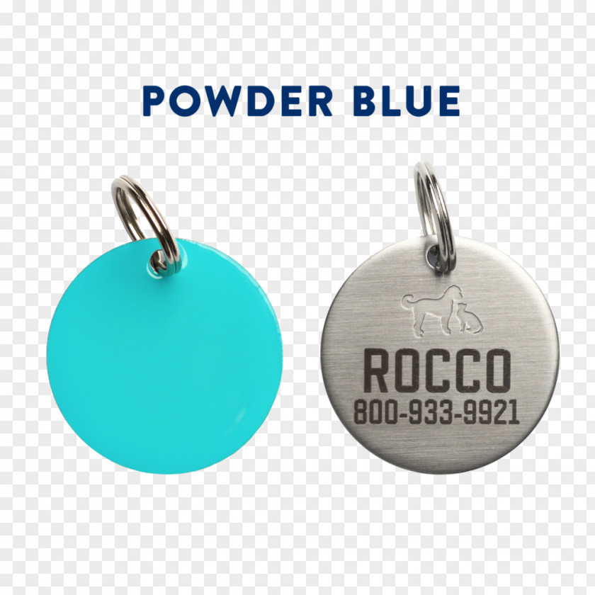 Powder Blue Dog Tag Pet Collar PNG