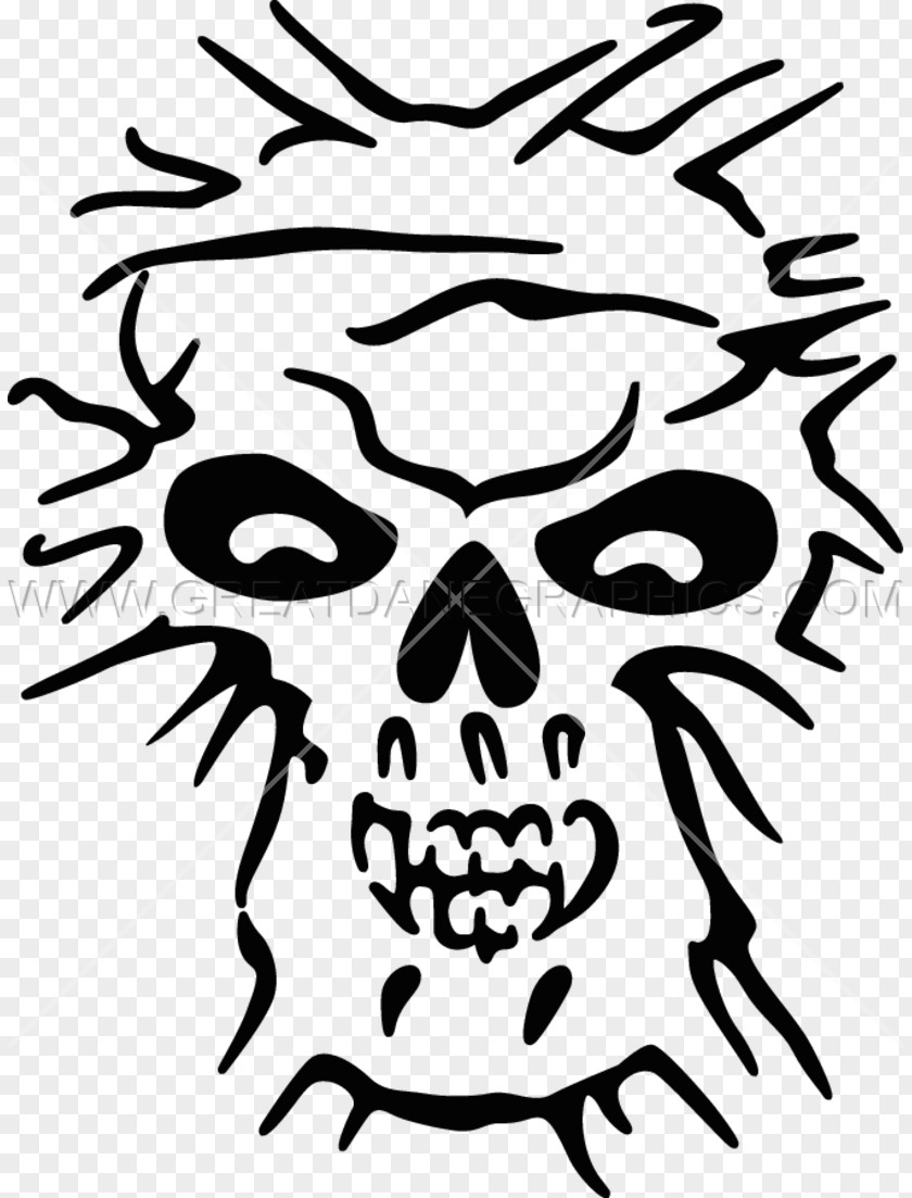 Skull T Shirt Printing Drawing Visual Arts Line Art Clip PNG