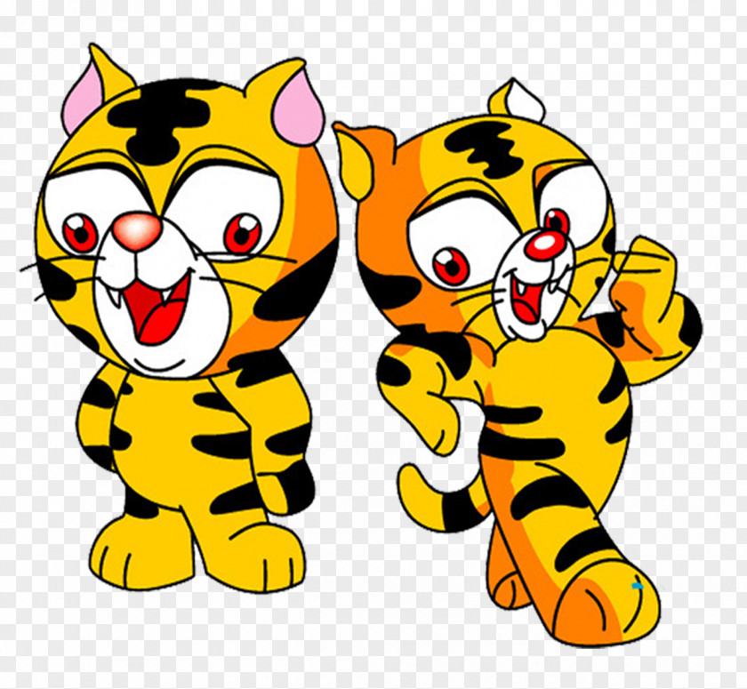 If Two Adorable Tiger Creative Chinese New Year Cartoon Zodiac PNG