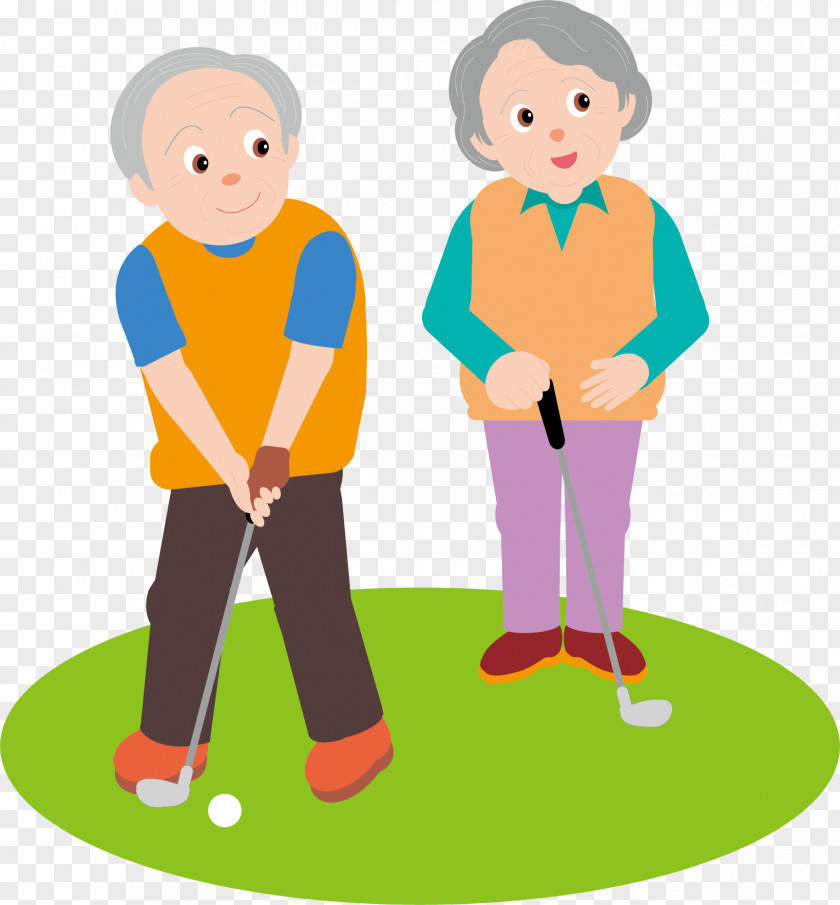Play The Man Golf Old Age Clip Art PNG