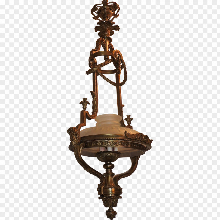 Vintage Lantern Chandelier Bronze Ceiling Light Fixture Lighting PNG