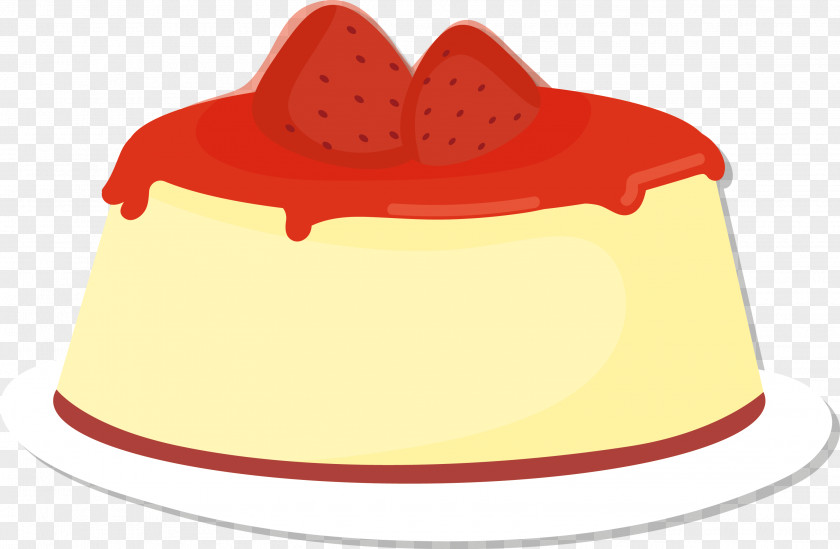 Hand Painted Egg Pudding And Strawberry Jam Cheesecake Torte Amorodo PNG