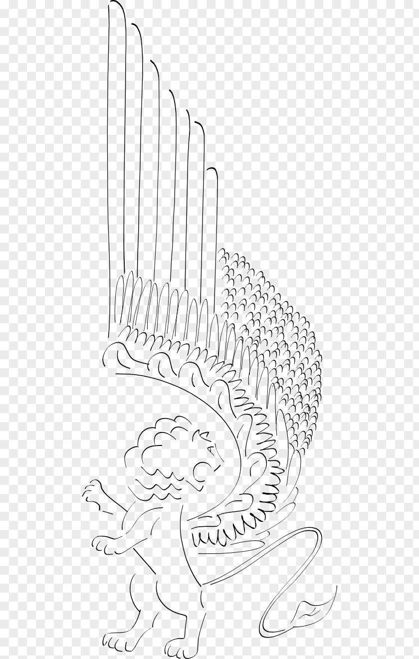 Lion Winged White Clip Art PNG