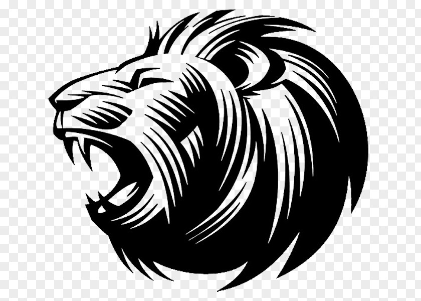 Lionhead Side Lines Lion's Roar Silhouette Clip Art PNG