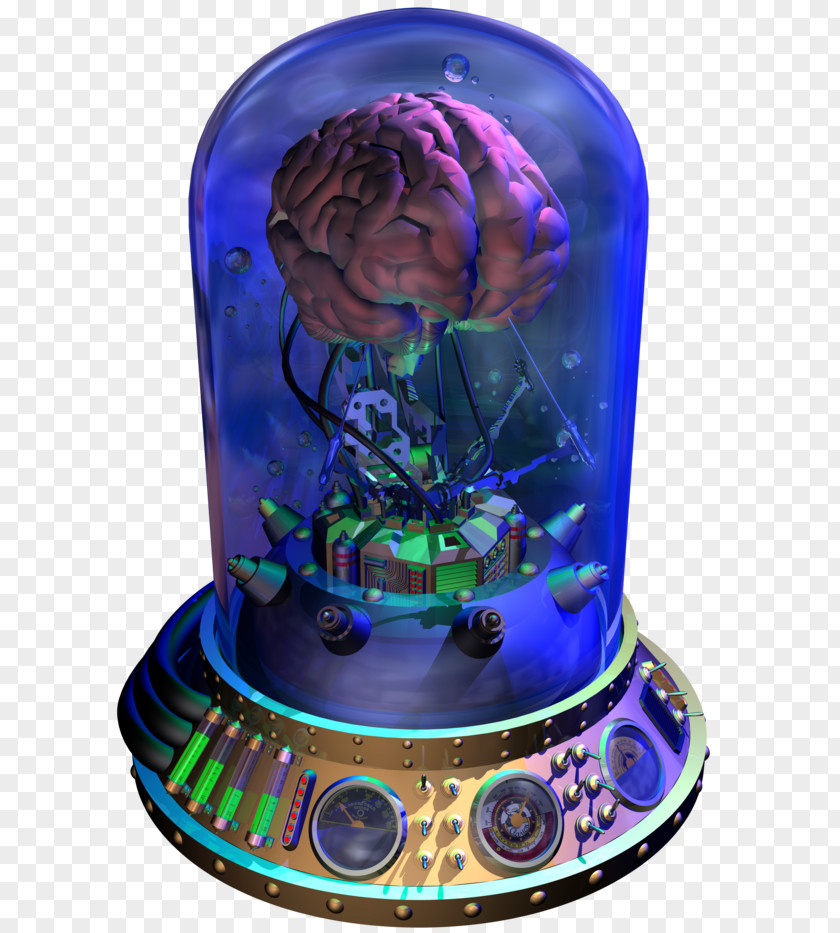 Brain In A Cage Escape Room Cobalt Blue PNG