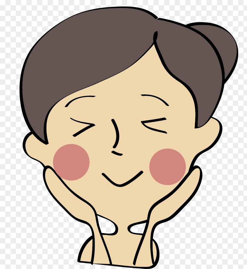 Delicious Cheek Facial Expression Line Art PNG