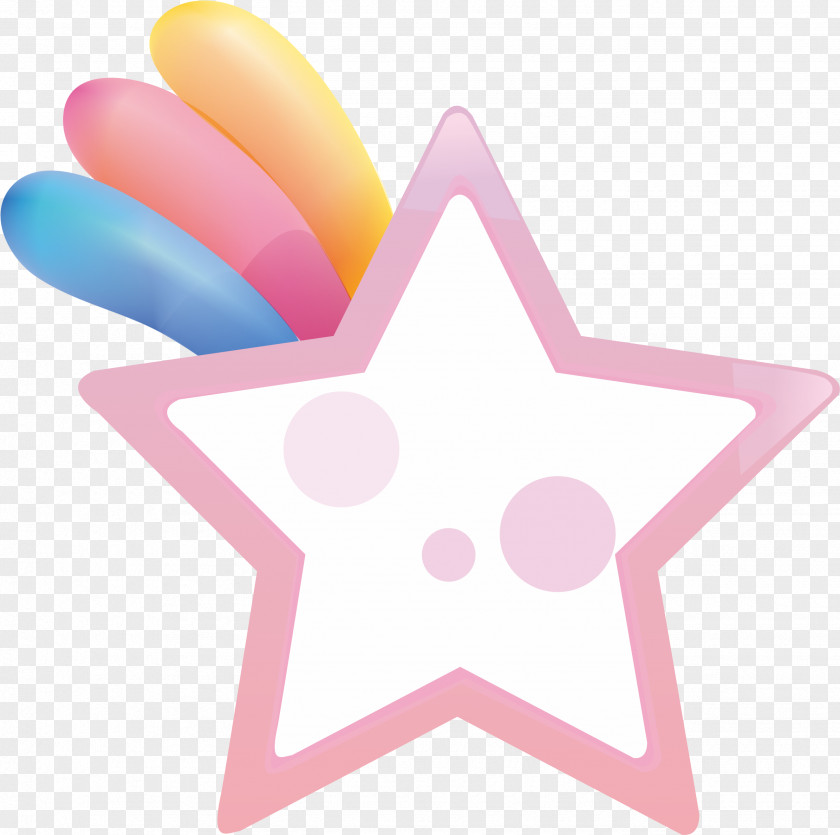 Hand-painted Pink Stars Euclidean Vector PNG