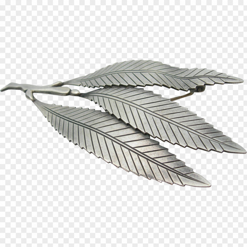 Silver Sterling Brooch Metal Leaf Pin PNG