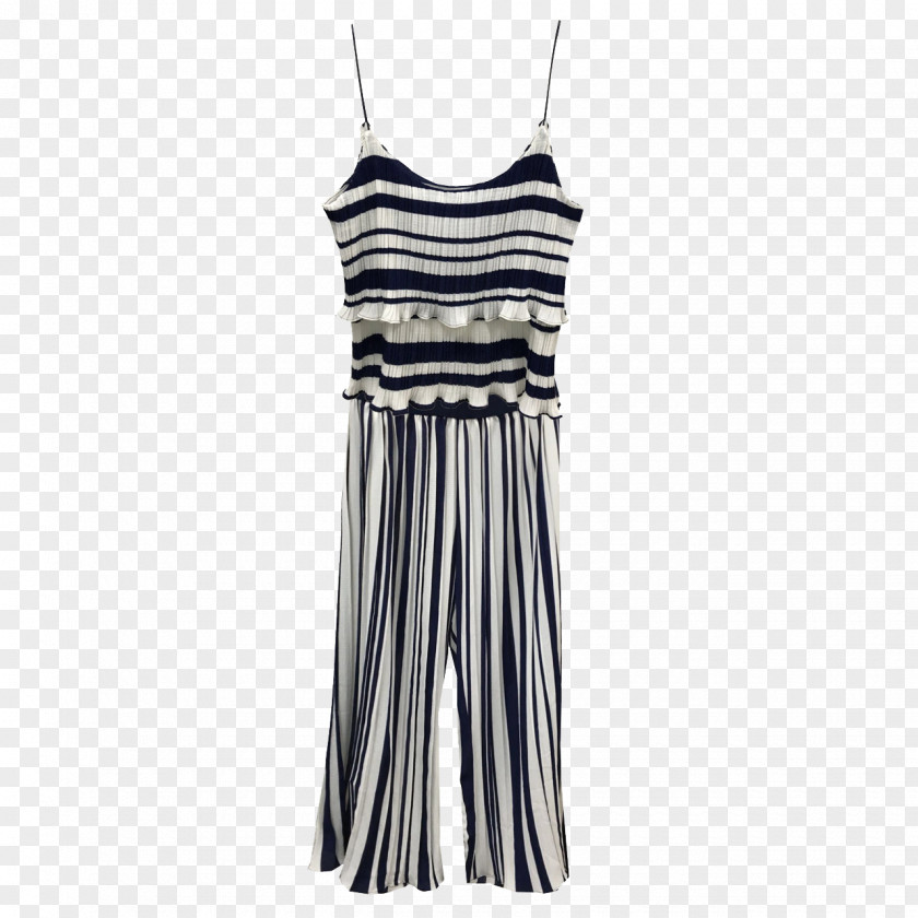 Vertical Stripe Chiffon Suit Trousers Dress PNG