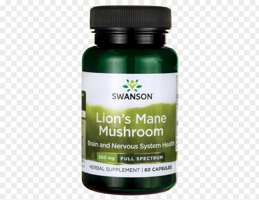 Hericium Erinaceus Dietary Supplement Swanson Health Products Biotin Capsule PNG