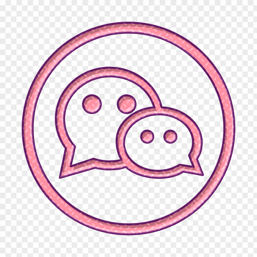 Oval Line Art Social Media Icon PNG