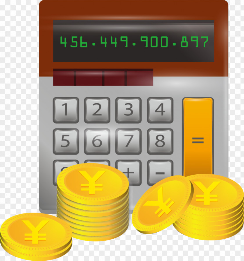 Vector Calculator And Coins Currency Euclidean Money PNG