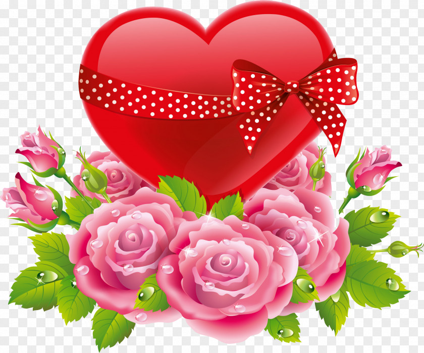 Lovers Heart Flower Love Rose Valentine's Day PNG