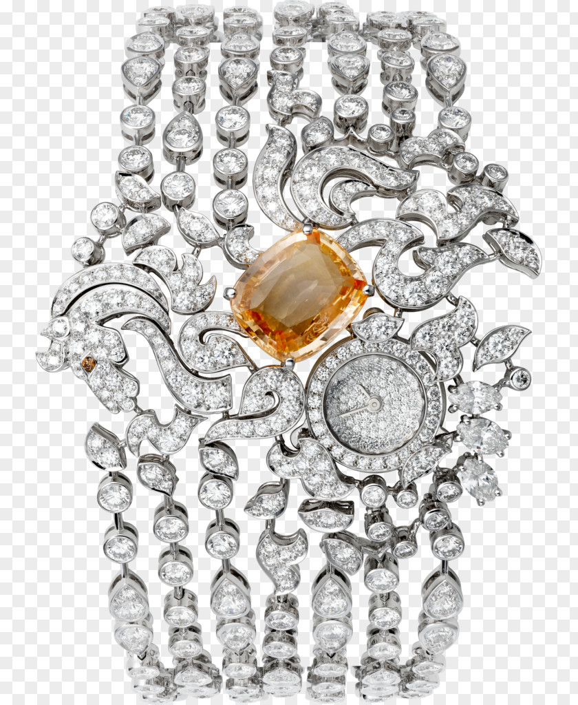 Jewellery Model Watch Cartier Gold Movement PNG
