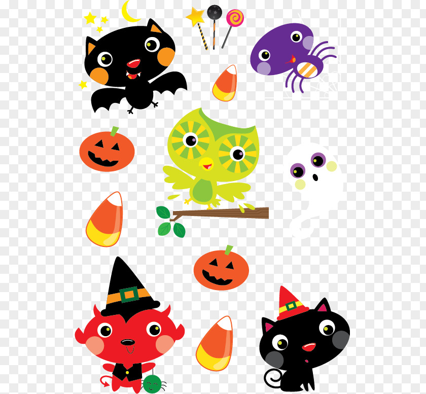 Halloween Design Elements Clip Art PNG