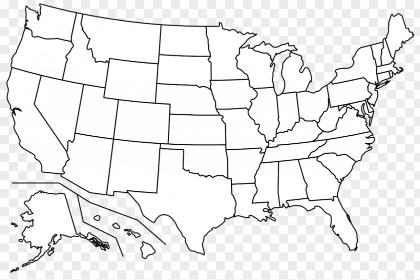 USA Blank Map Western United States Border World PNG