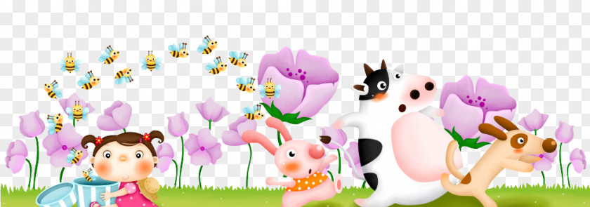 Cute Little Animals Cartoon Child Illustration PNG