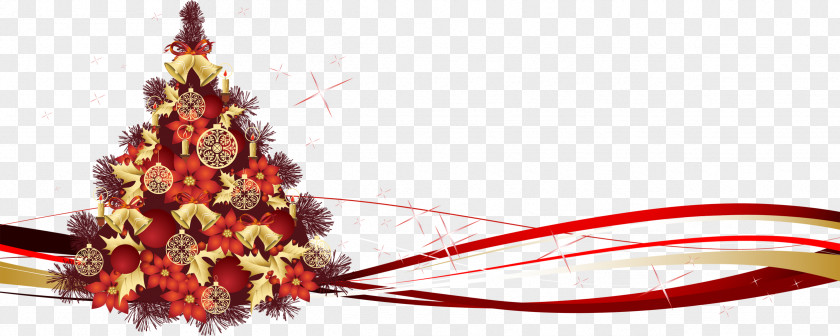 Flowers Decorate The Christmas Tree PNG