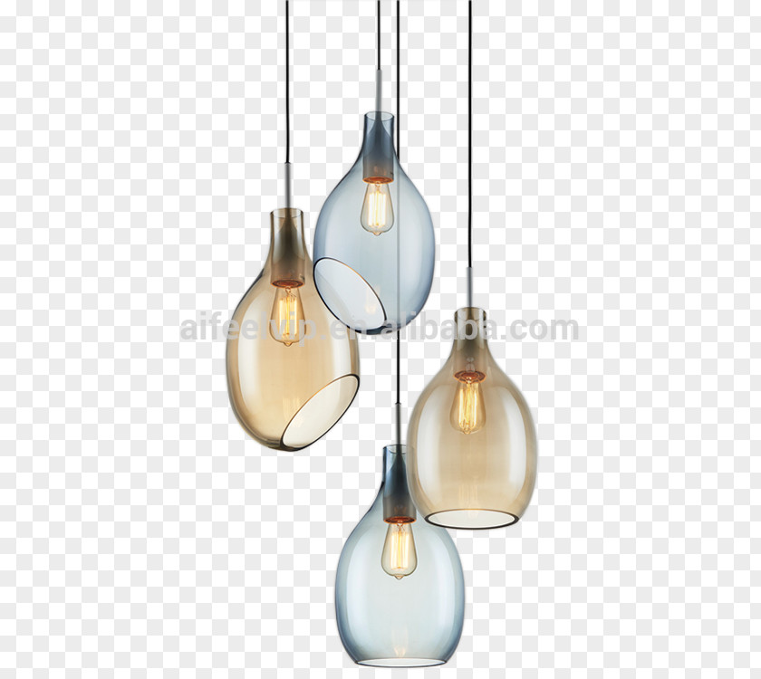 Glass Pendant Light Chandelier Blue PNG