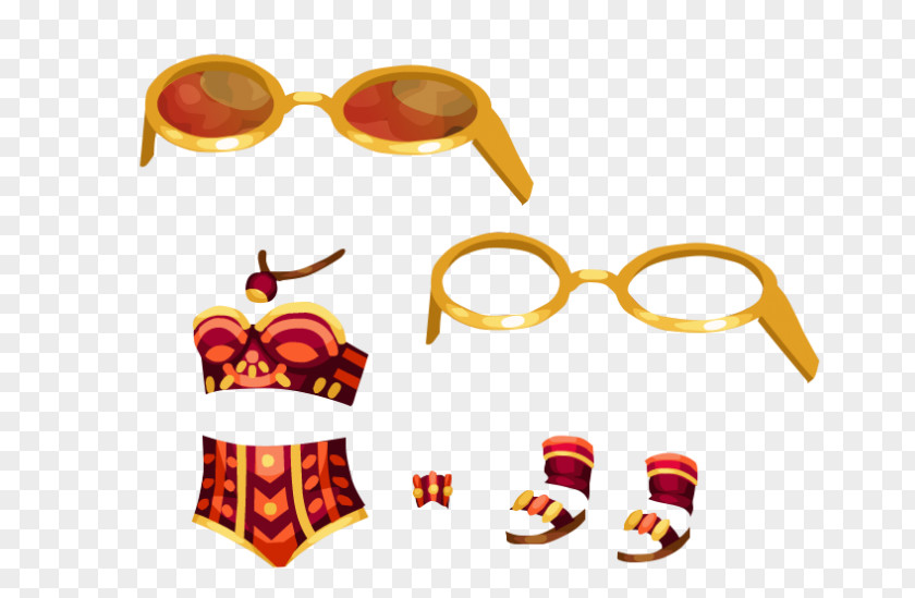 Glasses Clothing Swimsuit Sticker PNG
