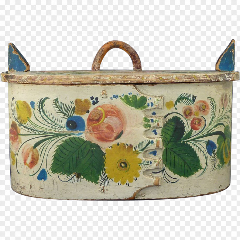 Hand Painted Flower Box Handbag Ceramic Messenger Bags Flowerpot PNG