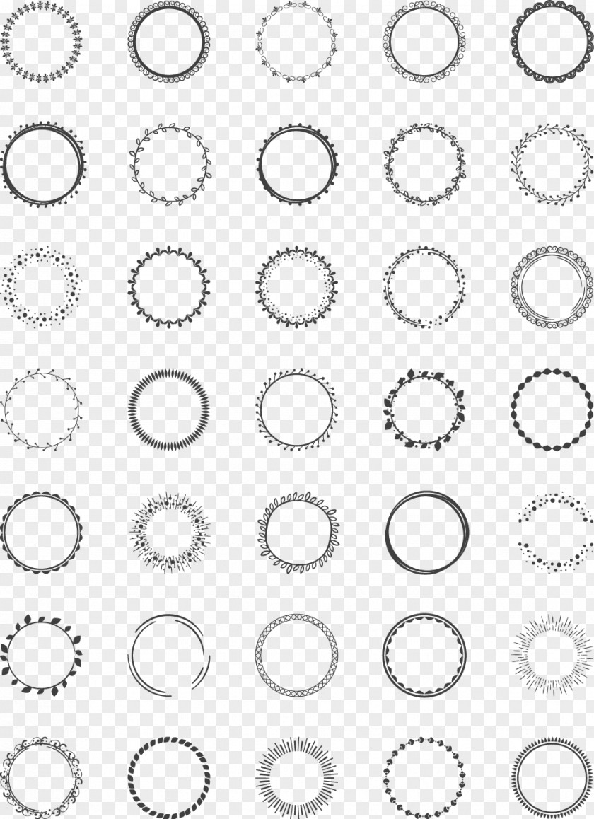 Hand-painted Lace Circle PNG