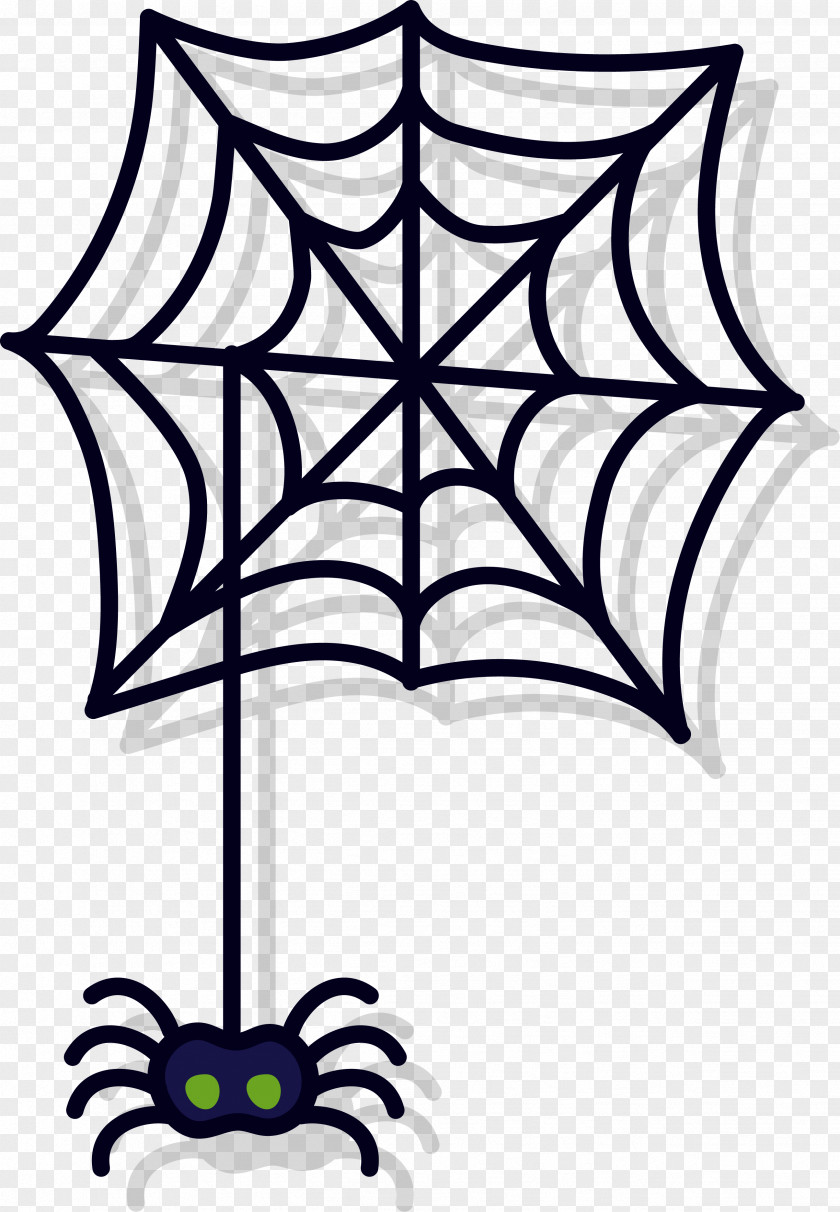 Simple Dark Spider Web Coloring Book Drawing Clip Art PNG