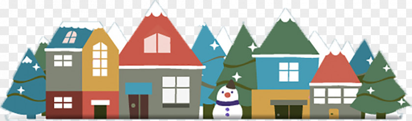 Snowman Background House Santa Claus Village Christmas Card Greeting PNG