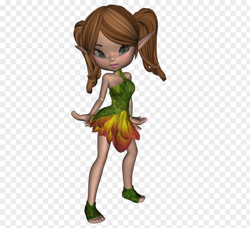 Fairy Brown Hair Figurine Plant PNG