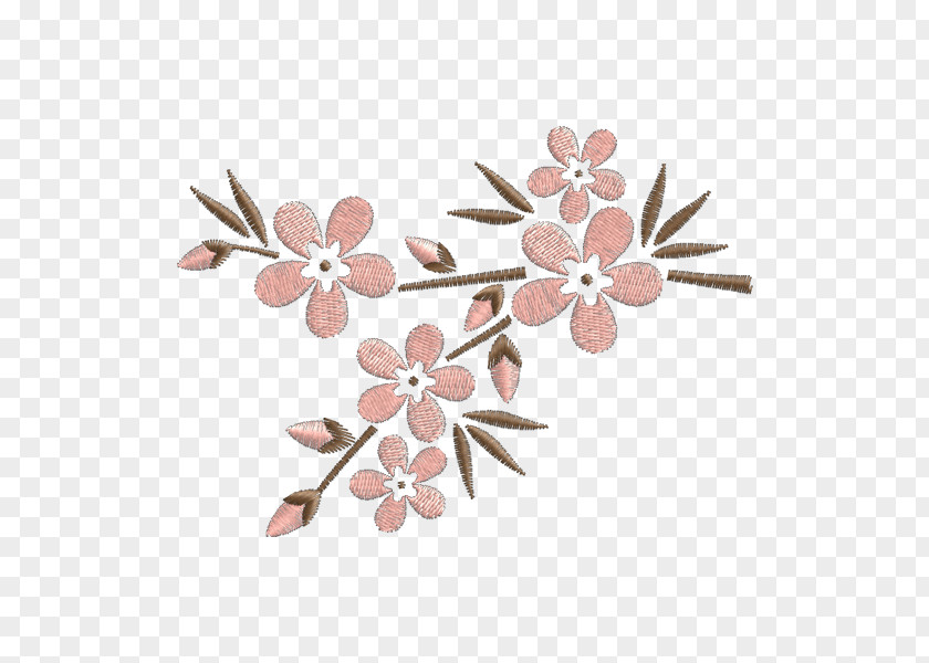 Flor Embroidery Cherry Blossom Cerasus Flower Cross-stitch PNG