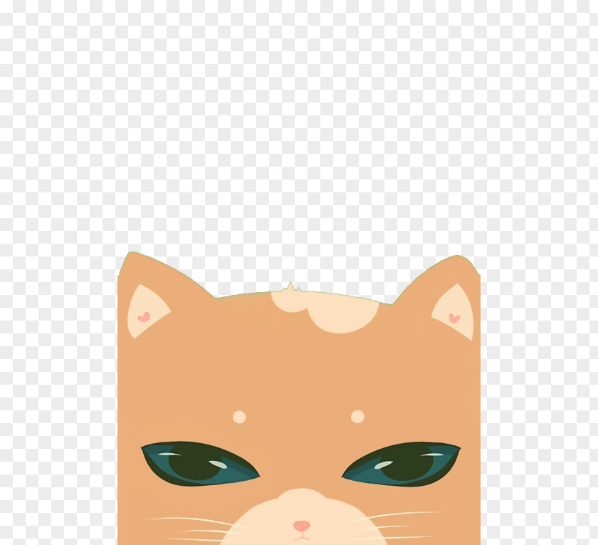 Orange Animal Ear Kitten Cartoon Illustration PNG