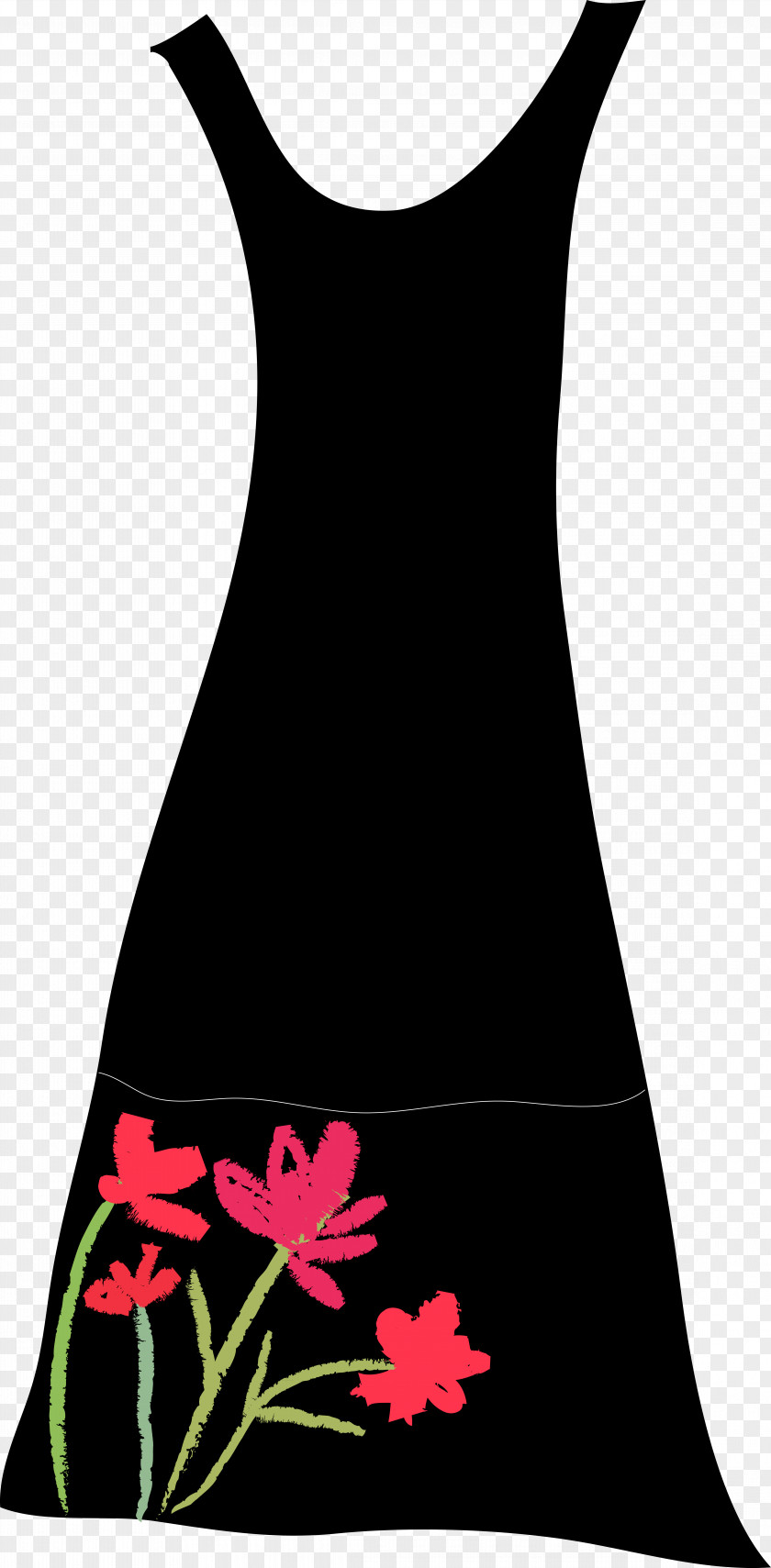 Dress Neck Black M Clip Art PNG