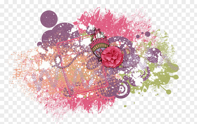 Graffiti Floral Design PNG