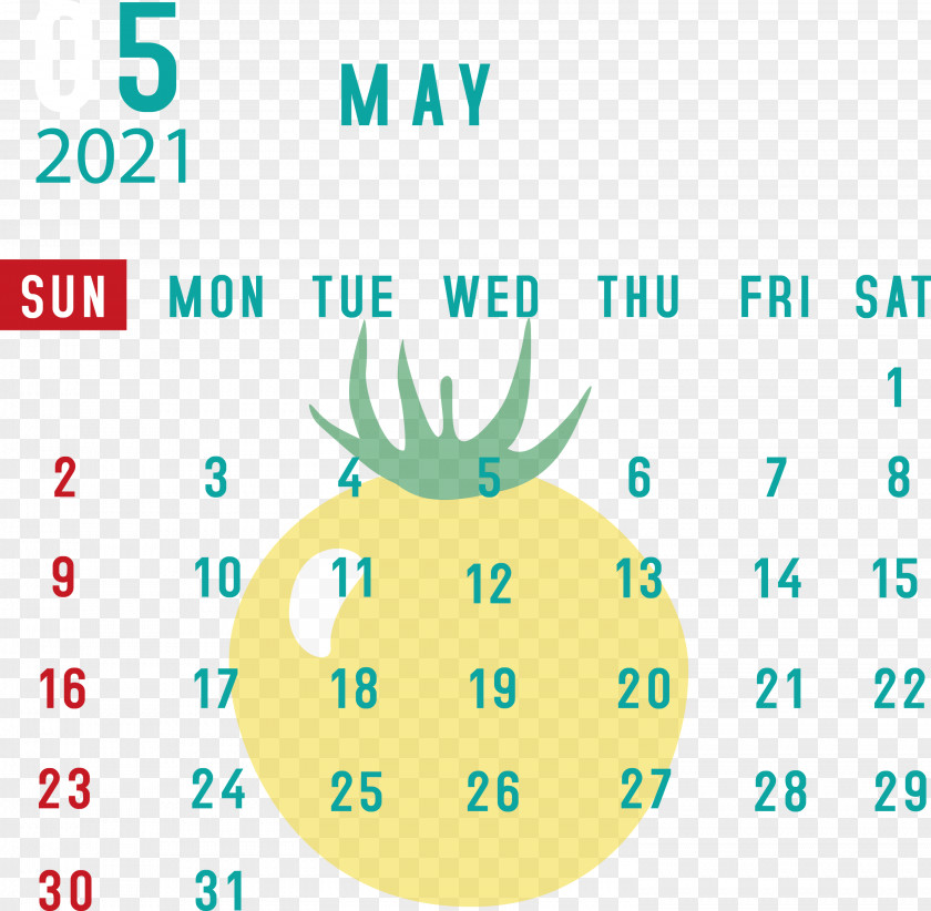 May 2021 Printable Calendar PNG