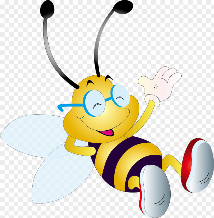 Cartoon Bee Honey Insect Bumblebee Clip Art PNG