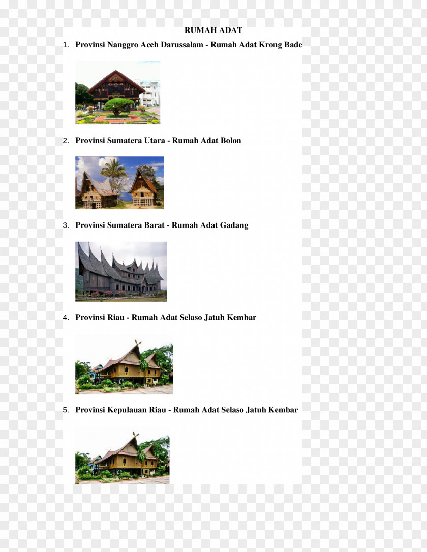 House West Sumatra Aceh Rumah Adat Provinces Of Indonesia PNG