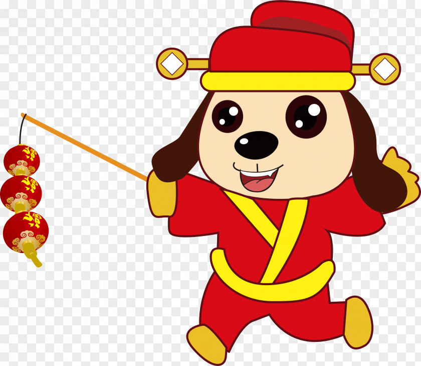 New Year Dog Chinese Puppy Vector Graphics Image PNG